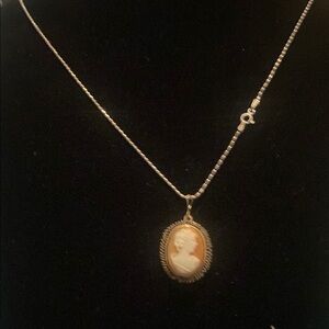 Grandma’s cameo including 23 inch chains  vintage beautiful lady.